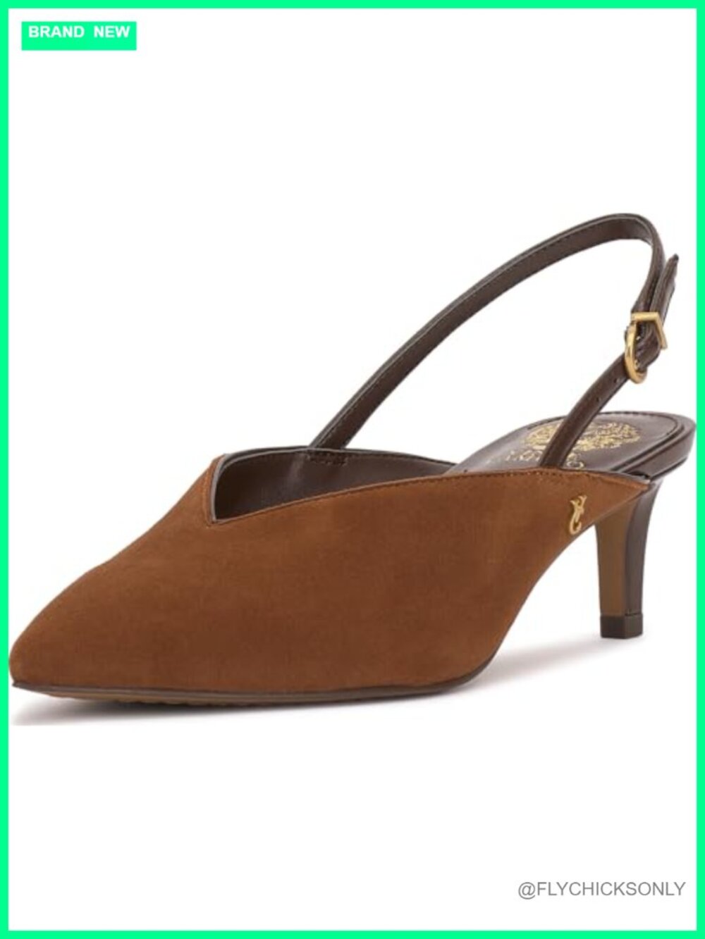Kylien Slingback Kitten Heel Pumps Suede Pointed Toe